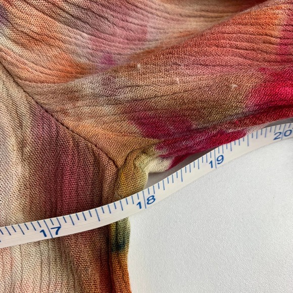 Hand Dyed Knox Rose Long Sleeve Peasant Top Small Tie Dye Pink Orange Flowy - Picture 7 of 8